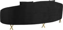 Serpentine Black Velvet Sofa - NY Furniture Direct (NY)
