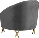 Serpentine Grey Velvet Chair - NY Furniture Direct (NY)