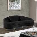 Serpentine Black Velvet Sofa - NY Furniture Direct (NY)