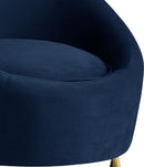 Serpentine Navy Velvet Chair - NY Furniture Direct (NY)