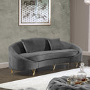 Serpentine Grey Velvet Sofa - NY Furniture Direct (NY)
