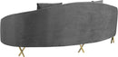 Serpentine Grey Velvet Sofa - NY Furniture Direct (NY)