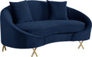 Serpentine Navy Velvet Loveseat - NY Furniture Direct (NY)