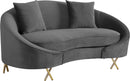 Serpentine Grey Velvet Loveseat - NY Furniture Direct (NY)