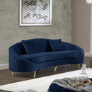 Serpentine Navy Velvet Sofa - NY Furniture Direct (NY)