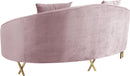 Serpentine Pink Velvet Loveseat - NY Furniture Direct (NY)