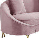 Serpentine Pink Velvet Loveseat - NY Furniture Direct (NY)