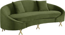 Serpentine Olive Velvet Sofa - NY Furniture Direct (NY)