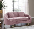 Serpentine Pink Velvet Loveseat - NY Furniture Direct (NY)