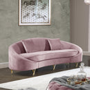 Serpentine Pink Velvet Sofa - NY Furniture Direct (NY)