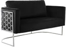Casa Black Velvet Loveseat - NY Furniture Direct (NY)