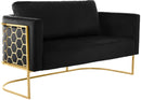 Casa Black Velvet Loveseat - NY Furniture Direct (NY)