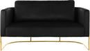 Casa Black Velvet Loveseat - NY Furniture Direct (NY)