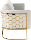 Casa Cream Velvet Loveseat - NY Furniture Direct (NY)