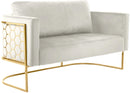 Casa Cream Velvet Loveseat - NY Furniture Direct (NY)