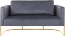 Casa Grey Velvet Loveseat - NY Furniture Direct (NY)