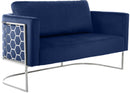 Casa Navy Velvet Loveseat - NY Furniture Direct (NY)