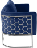 Casa Navy Velvet Loveseat - NY Furniture Direct (NY)