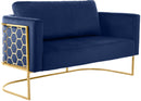 Casa Navy Velvet Loveseat - NY Furniture Direct (NY)
