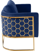 Casa Navy Velvet Loveseat - NY Furniture Direct (NY)