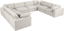 Serene Cream Linen Fabric Deluxe Cloud Modular Sectional - NY Furniture Direct (NY)