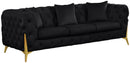 Kingdom Black Velvet Sofa - NY Furniture Direct (NY)