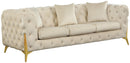 Kingdom Cream Velvet Sofa - NY Furniture Direct (NY)