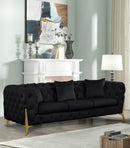 Kingdom Black Velvet Sofa - NY Furniture Direct (NY)