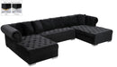 Presley Black Velvet 3pc. Sectional - NY Furniture Direct (NY)