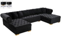 Presley Black Velvet 3pc. Sectional - NY Furniture Direct (NY)