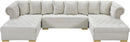Presley Cream Velvet 3pc. Sectional - NY Furniture Direct (NY)