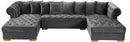 Presley Grey Velvet 3pc. Sectional - NY Furniture Direct (NY)