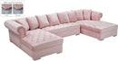 Presley Pink Velvet 3pc. Sectional - NY Furniture Direct (NY)