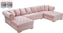 Presley Pink Velvet 3pc. Sectional - NY Furniture Direct (NY)