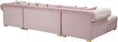 Presley Pink Velvet 3pc. Sectional - NY Furniture Direct (NY)