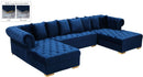 Presley Navy Velvet 3pc. Sectional - NY Furniture Direct (NY)