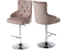 Claude Pink Velvet Adjustable Stool