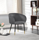 Louise Grey Velvet Dining Chair - NY Furniture Direct (NY)