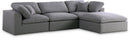 Serene Grey Linen Fabric Deluxe Cloud Modular Sectional - NY Furniture Direct (NY)