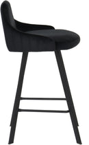 Viviene Black Velvet Stool - NY Furniture Direct (NY)