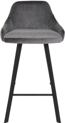 Viviene Grey Velvet Stool - NY Furniture Direct (NY)