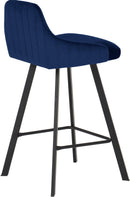 Viviene Navy Velvet Stool - NY Furniture Direct (NY)