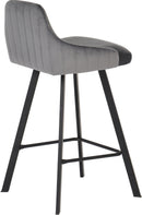 Viviene Grey Velvet Stool - NY Furniture Direct (NY)