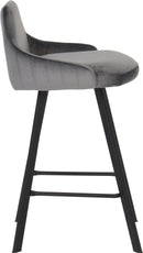 Viviene Grey Velvet Stool - NY Furniture Direct (NY)
