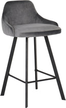 Viviene Grey Velvet Stool - NY Furniture Direct (NY)