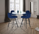 Viviene Navy Velvet Stool - NY Furniture Direct (NY)