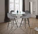 Viviene Grey Velvet Stool - NY Furniture Direct (NY)