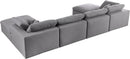 Serene Grey Linen Fabric Deluxe Cloud Modular Sectional - NY Furniture Direct (NY)