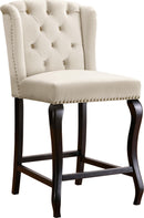 Suri Cream Velvet Stool - NY Furniture Direct (NY)