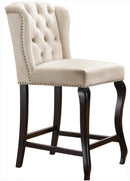 Suri Cream Velvet Stool - NY Furniture Direct (NY)